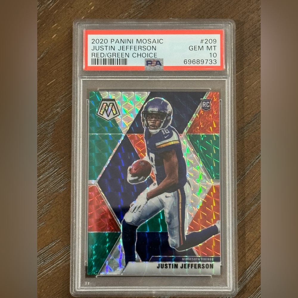 2020 Justin Jefferson Mosaic Red/Green Choice #209 PSA 10
Vikings